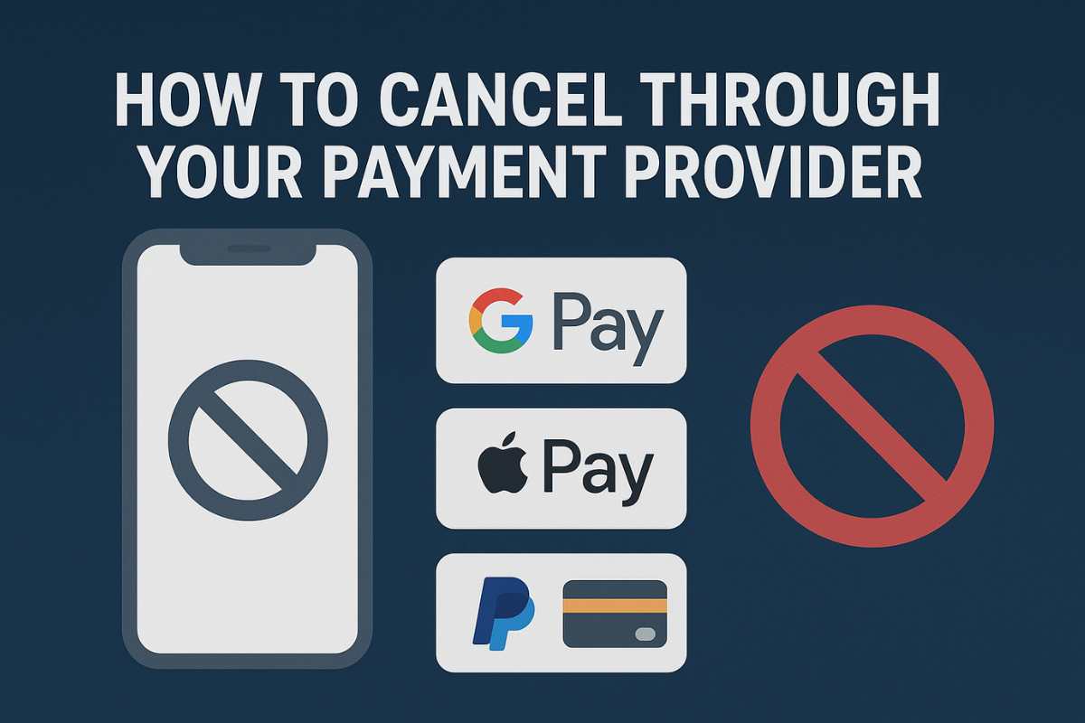 Cancel Through Your Payment Provider (Google Pay, Apple Pay, PayPal, Bank)
