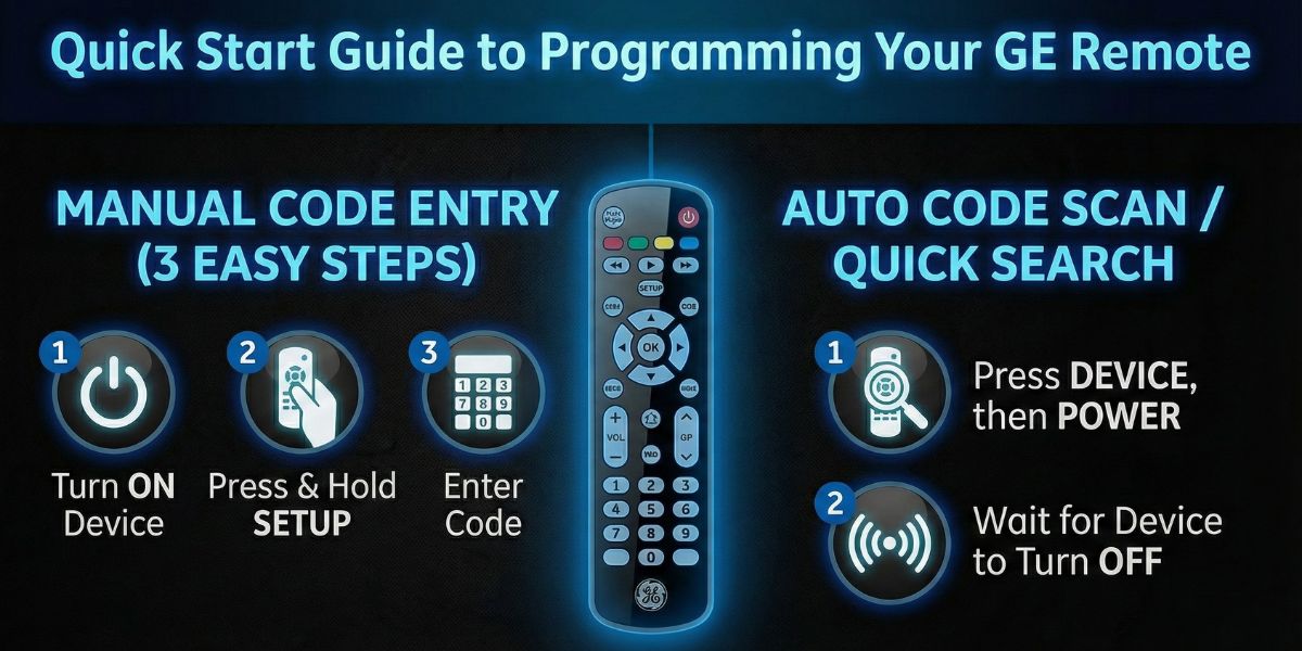 Quick Start Guide to Programming Your GE Remote
